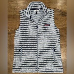 NWOT Vineyard Vines Women’s Sweater Fleece Vest Blue/Grey Striped Size: XS
